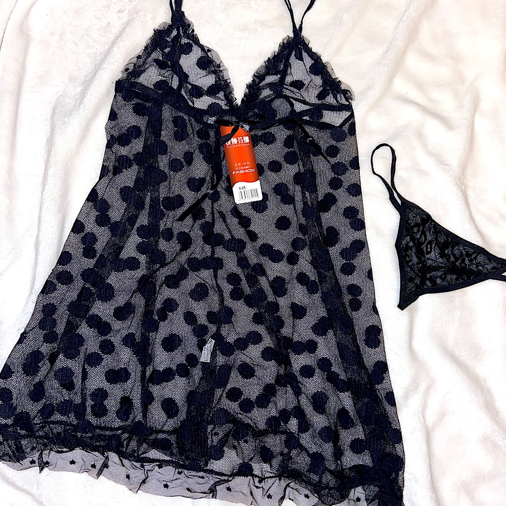 Black Lace Teddy Lingerie (With Tags)